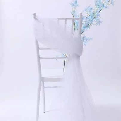 1 pezzo Filato decorativo di nozze bianco, maglia romantica del poliestere per decorazione di nozze