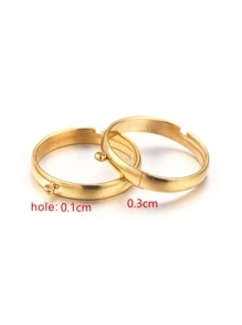 10pcs/set Minimalist Adjustable DIY Ring Base For DIY Jewelry Making - Yellow Gold - View 3