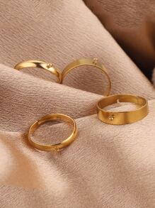 10pcs/set Minimalist Adjustable DIY Ring Base For DIY Jewelry Making - Yellow Gold - View 4