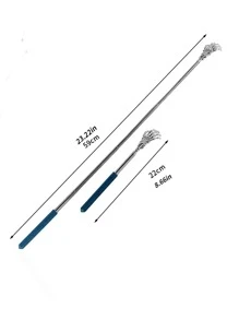 1pc Stainless Steel Telescopic Back Scratcher, Creative Back Scratcher For Household - Blue - View 13