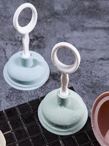 1pc Blue PVC Drain Cleaner, Plunger Shaped Hair Drain Cleaner Tool For Kitchen - Blue - View 3