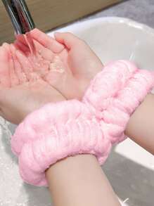 1入組粉色沐浴極簡滌綸吸水手腕帶 - 粉色 - 查看 1