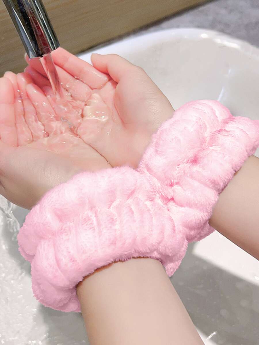 1入組粉色沐浴極簡滌綸吸水手腕帶 - 粉色 - 查看 1