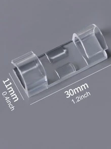 20入組/套免打孔塑料電線固定器簡約透明壁掛式家用線架 - 無色 - 查看 3