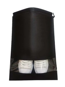 5入組便攜黑色抽繩鞋灰塵透明鞋包適用於旅行 - 黑色 - 查看 2