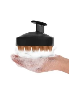 1入組棕色按摩洗髮刷浴室創意頭皮護理刷 - 棕色 - 查看 2