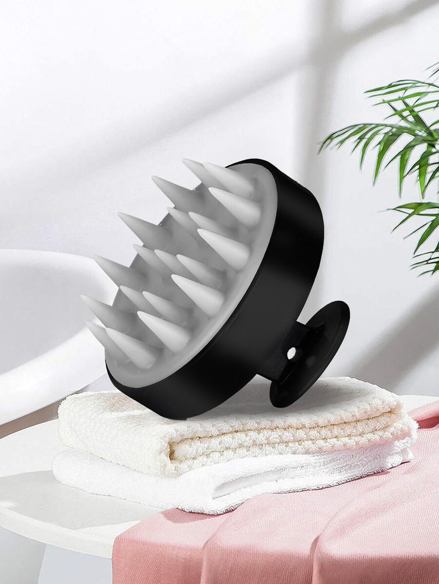 1入組灰色按摩洗髮刷浴室創意頭皮護理刷