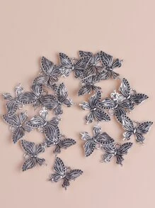 20pcs/pack Funky Butterfly DIY Pendant For DIY Necklace Bracelet Making - Silver - View 1