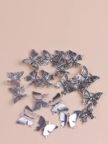 20pcs/pack Funky Butterfly DIY Pendant For DIY Necklace Bracelet Making - Silver - View 2