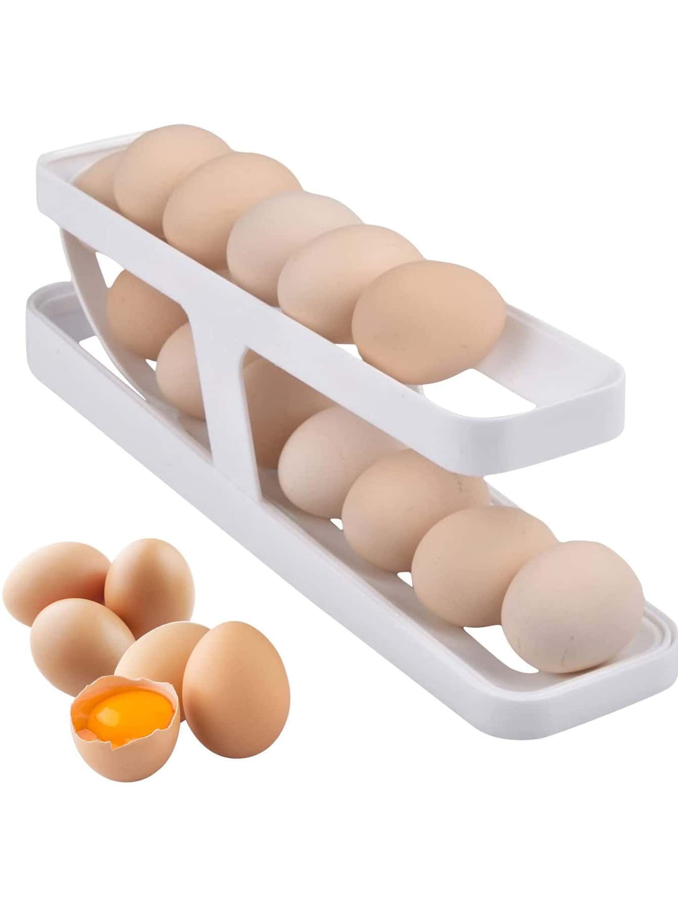 1 gói hộp đựng trứng trắng, giá đựng trứng sáng tạo tại nhà - trắng - Xem 1