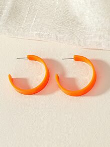 1對休閒極簡圓耳環適用於女士日常裝飾 - 熒光色 - 查看 2