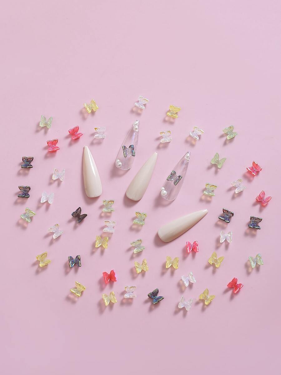 1pack Butterfly Design Nail Art Decoration - Multicolor - View 1