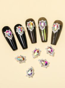 10pcs Rhinestone Nail Art Decoration - Silver - View 1