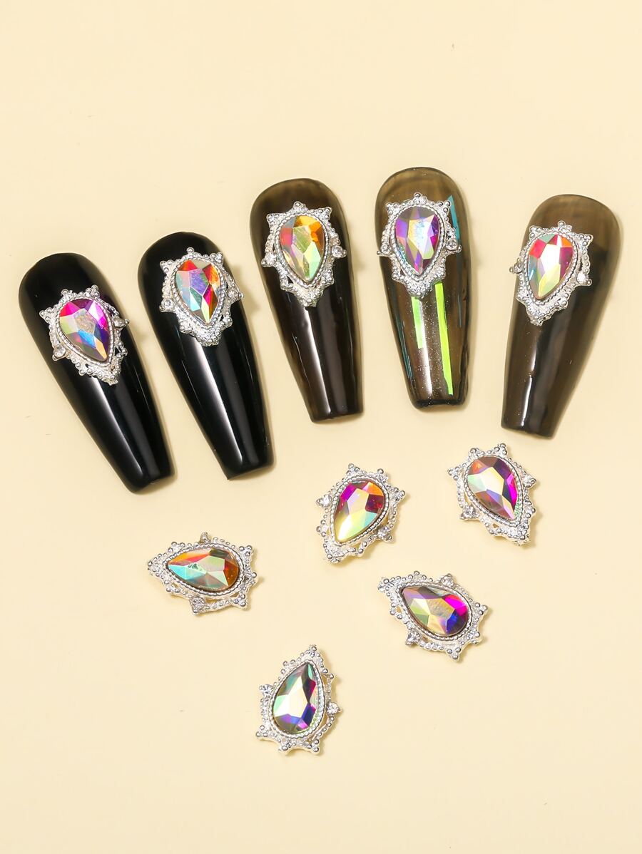 10pcs Rhinestone Nail Art Decoration - Silver - View 1