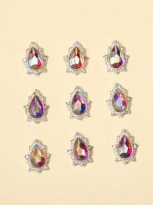 10pcs Rhinestone Nail Art Decoration - Silver - View 3