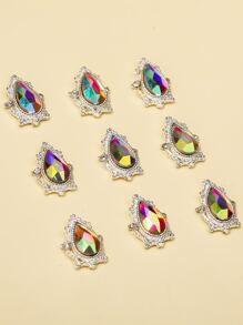 10pcs Rhinestone Nail Art Decoration - Silver - View 4