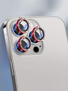 Rhinestone Decor Eagle Eye Phone Lens Film Compatible With iPhone15/15Plus/15Pro/15Promax - Purple - View 2