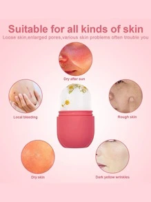Reusable Face Ice Cube, 1pc Silicone Massage Ice Tray, Beauty Facial Icing Roller For Face & Eye, Icing Skincare Gift For Women - Multicolor - View 5