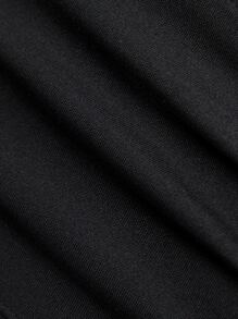 SHEIN BAE Áo nữ Pha lê kim cương màu trơn Giải trí - màu đen - Xem 7