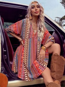 Breezaya Đầm Bộ lạc Boho - Nhiều màu - Xem 3