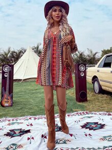 Breezaya Đầm Bộ lạc Boho - Nhiều màu - Xem 4