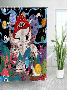 Bộ 1 Rèm Tắm In Hình Nấm, Tấm Lót Màn Tắm Chống Nước Nhiều Màu Sắc Cho Phòng Tắm - Nhiều màu - Xem 7