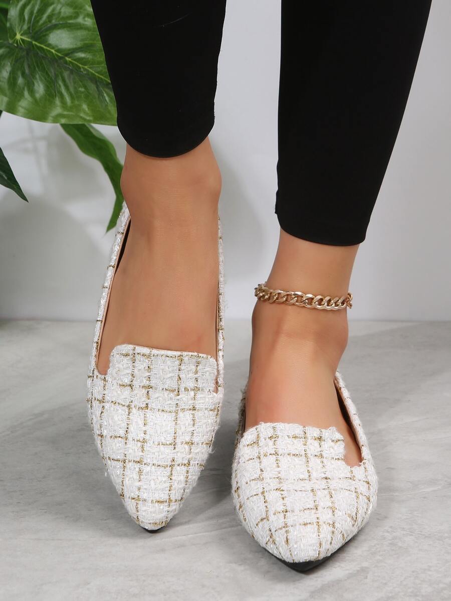 Giày bệt mũi nhọn thắt nơ cỡ lớn EU 36-45, thời trang màu xanh lá cây nhạt ngọt ngào, giày bệt đế bằng nhẹ nhàng thoải mái cho nữ, mùa xuân/hè/thu - Nhiều màu - Xem 1