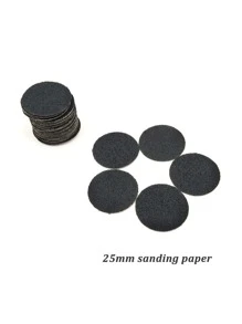 hytoos 100入組帶圓盤可更換砂紙25毫米修腳砂紙指甲鑽頭配件沙龍腳老繭工具 - 黑色 - 查看 6