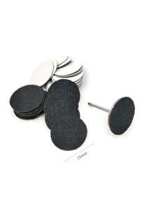 hytoos 100入組帶圓盤可更換砂紙25毫米修腳砂紙指甲鑽頭配件沙龍腳老繭工具 - 黑色 - 查看 7