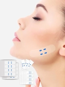 40pcs Face Tape Lifting Invisible, Face Lift Tape Invisible, Facelift Tape for Face Invisible, Neck Face Facial Lifting Tape Instant Secret Make Up Stickers Patch for Double Chin Jowls Waterproof - White - View 1