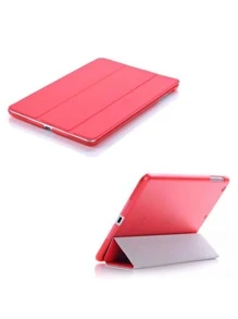 Ốp lưng PU chống nước có thể gập lại ba lần Tương thích với iPad - Đỏ - Xem 3