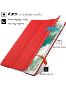 Ốp lưng PU chống nước có thể gập lại ba lần Tương thích với iPad - Đỏ - Xem 4