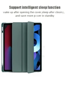 Có thể gập lại Chống rơi Ốp lưng PU chống nước chống trượt hoàn hảo Chống trượt hoàn hảo Tương thích với iPad - màu xanh lá - Xem 4