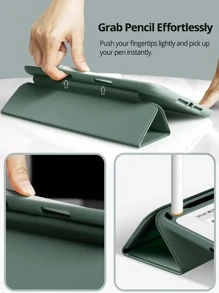 Có thể gập lại Chống rơi Ốp lưng PU chống nước chống trượt hoàn hảo Chống trượt hoàn hảo Tương thích với iPad - màu xanh lá - Xem 5