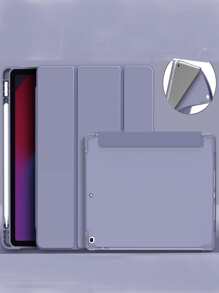 可折疊全包筆槽防水PU矽膠套兼容iPad - 紫色 - 查看 4