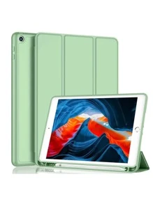 Funda compatible con iPad tríptico de silicona plegable anticaída - Verde - Ver 2