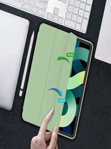 Funda compatible con iPad tríptico de silicona plegable anticaída - Verde - Ver 6