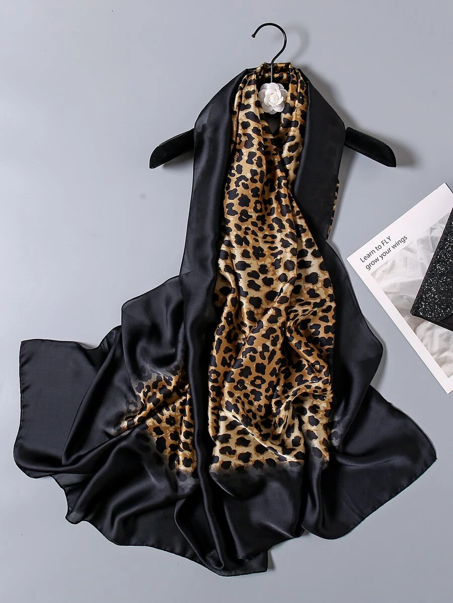 1pc Leopard Print Scarf Ideal For Going Out & Dressing Up Your Look,School Bandana