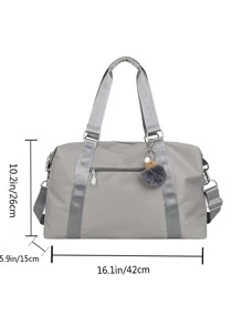 防水轻便大容量尼龙旅行包，适用于商务、健身、瑜伽、舞蹈、户外露营、游泳和海滩，返校旅行健身包，露营巡航必需品，徒步旅行，返校夏季包，学校配件，学校用品 - 灰色 - 查看 3