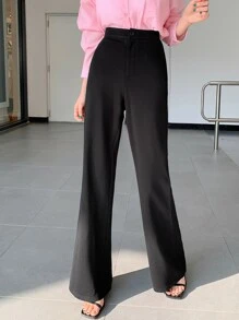 DAZY High Waist Flare Leg Trousers - Black - View 8