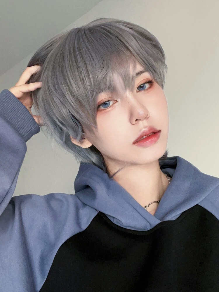 alicegarden Short Straight Synthetic Wig With Bangs