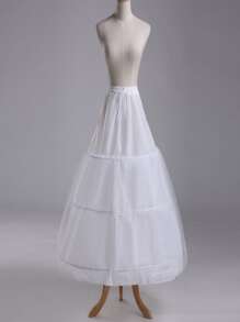 抽繩裝飾襯裙 - 白色 - 查看 2