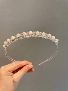 水鑽和人造珍珠裝飾髮箍