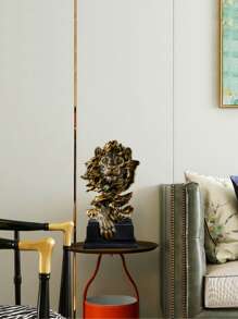 1入組合成樹脂裝飾用品創意獅子設計裝飾物件 - 金色 - 查看 3