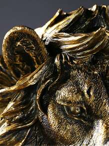 1入組合成樹脂裝飾用品創意獅子設計裝飾物件 - 金色 - 查看 5