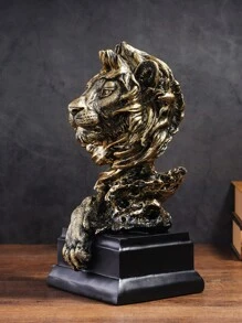 1入組合成樹脂裝飾用品創意獅子設計裝飾物件 - 金色 - 查看 6