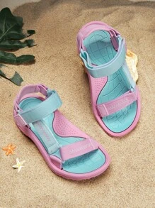 女孩字母織帶裝飾魔術貼運動運動戶外織物涼鞋 - 彩色 - 查看 2