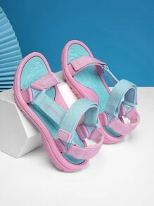 女孩字母織帶裝飾魔術貼運動運動戶外織物涼鞋 - 彩色 - 查看 5