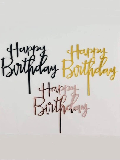 3 件/套 PMMA 蛋糕装饰，创意标语装饰蛋糕顶部装饰，适合派对返校情人节