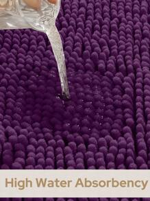 1入組紫色浴室墊浴用極簡主義滌綸防滑浴室墊 - 紫色 - 查看 2